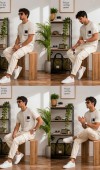 Erkek Beyaz O Yaka Basic T-Shirt 
